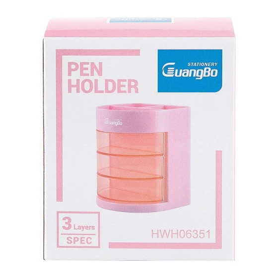 Desk Set Guangbo Pen Holder 3 Layers HWH06351 / Tempat Pensil Meja Dengan Laci / Desk Pen Organizer